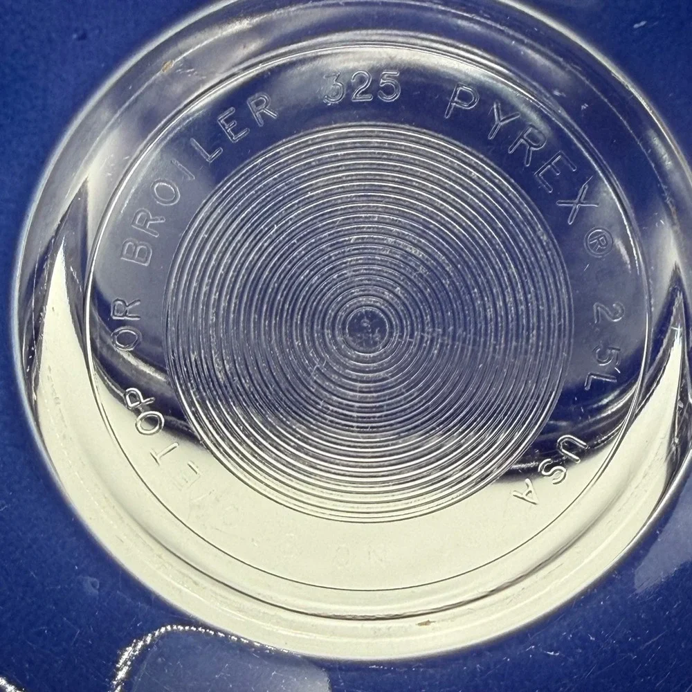 Set of 3 Vintage PYREX Blue Glass Nesting Mixing Bowls Clear Bottoms 322 323 325